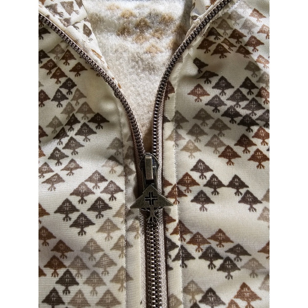 Vintage LRG Lifted Research Group Track Jacket Tan Brown All Over Print Size M - Picture 8 of 12